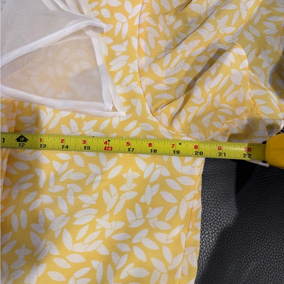 Vintage 70s 80s Diane von Furstenberg Women's Floral Yellow Midi Dress Large XL - Picture 6 of 6